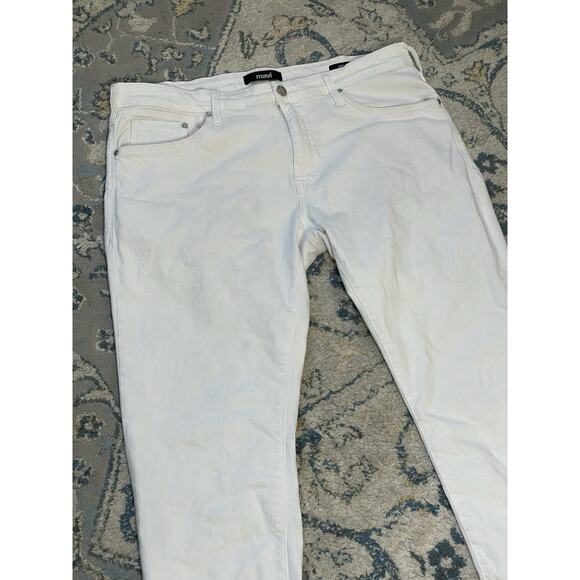 Mavi Jake Slim Leg Jean Pants Men 38x31 5-Pocket White Miami Stretch Nautical  - Picture 2 of 9